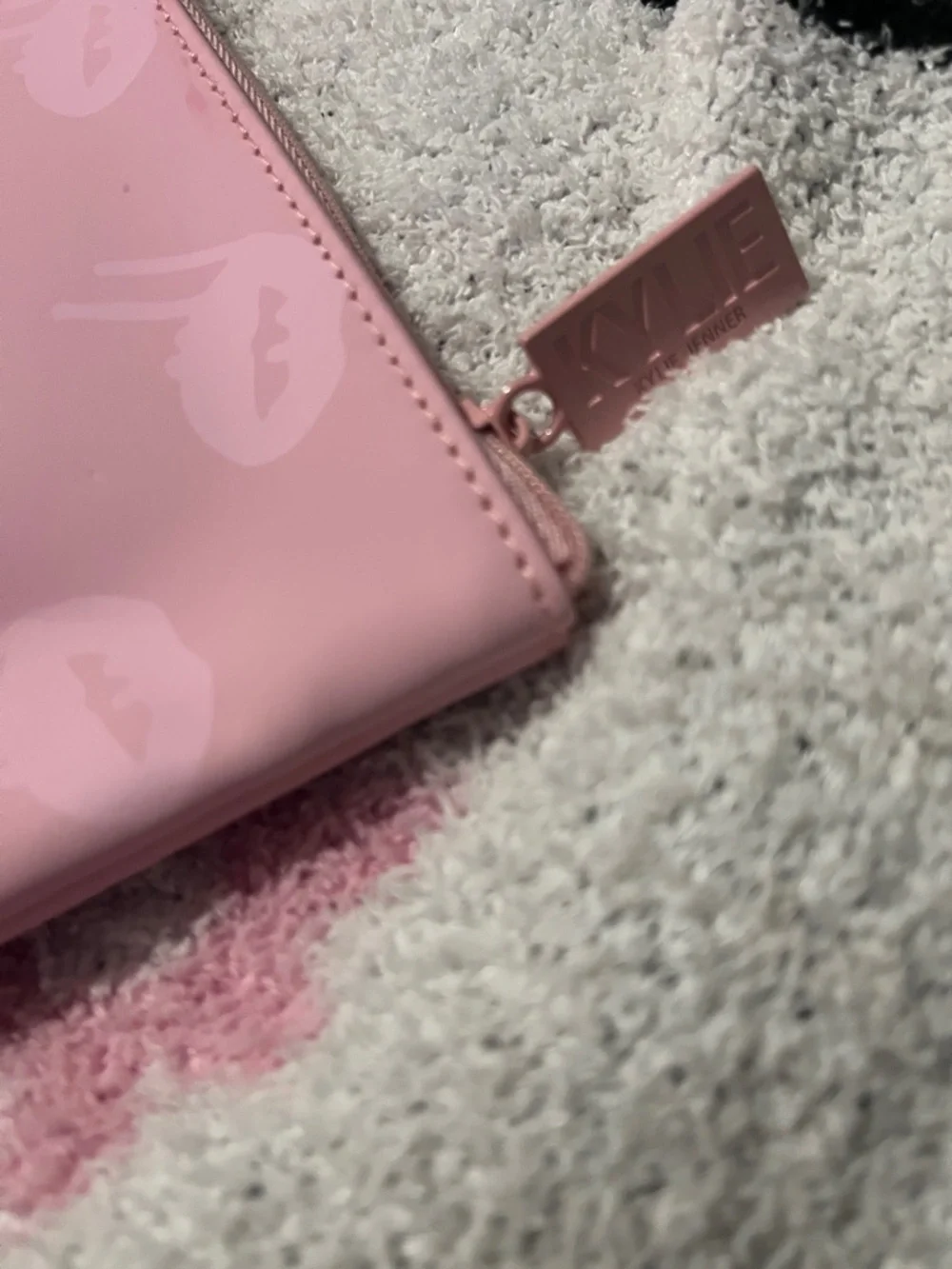 Kylie Pink Lip Print Cosmetic Pouch